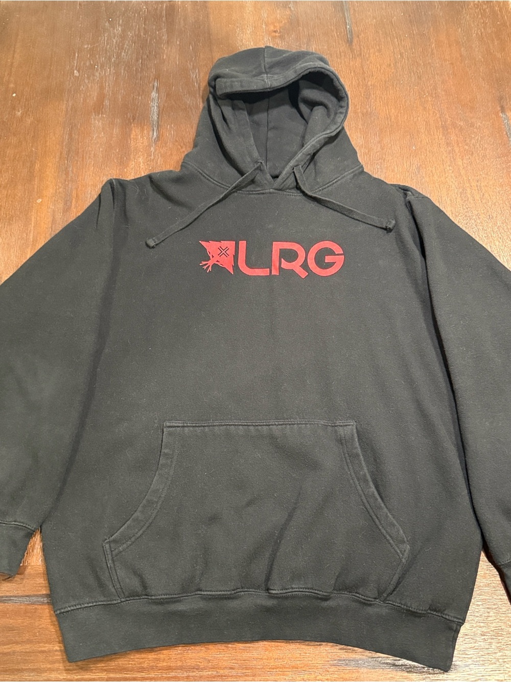 LRG Black Hoodie with Red Logo Graphic XL